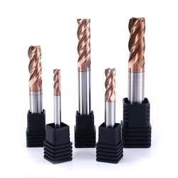 HRC55 4-Flute Nano Coating Flat End Mill Tungsten Steel Carbide Endmills CNC Mechanical Machining lengthen Milling Cutter Tools