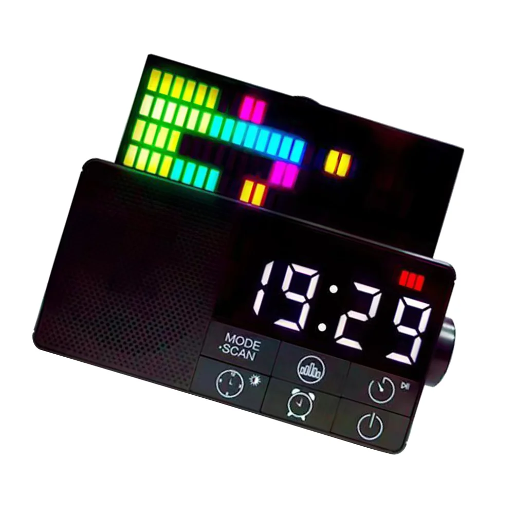 

Clock Radio Digital Alarm Retro Room Decor Wireless Speaker Square Design Vintage Bedroom Elegant Modern Classic Style