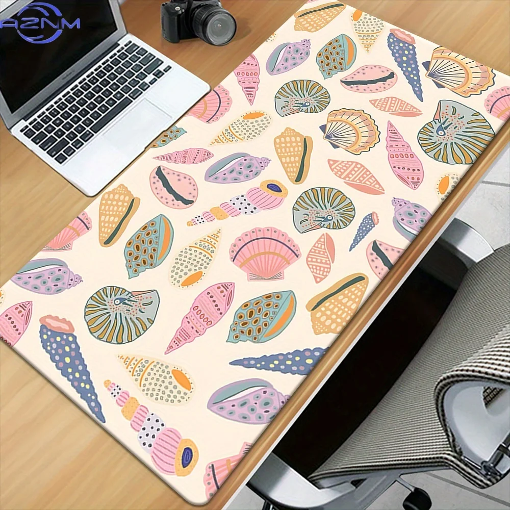 1pc, Colored Shells and Conch HD Printed Pad for Desk, Multi Functional XXL Mousepad, Keyboard Gaming Mouse Mats, Office Compute
