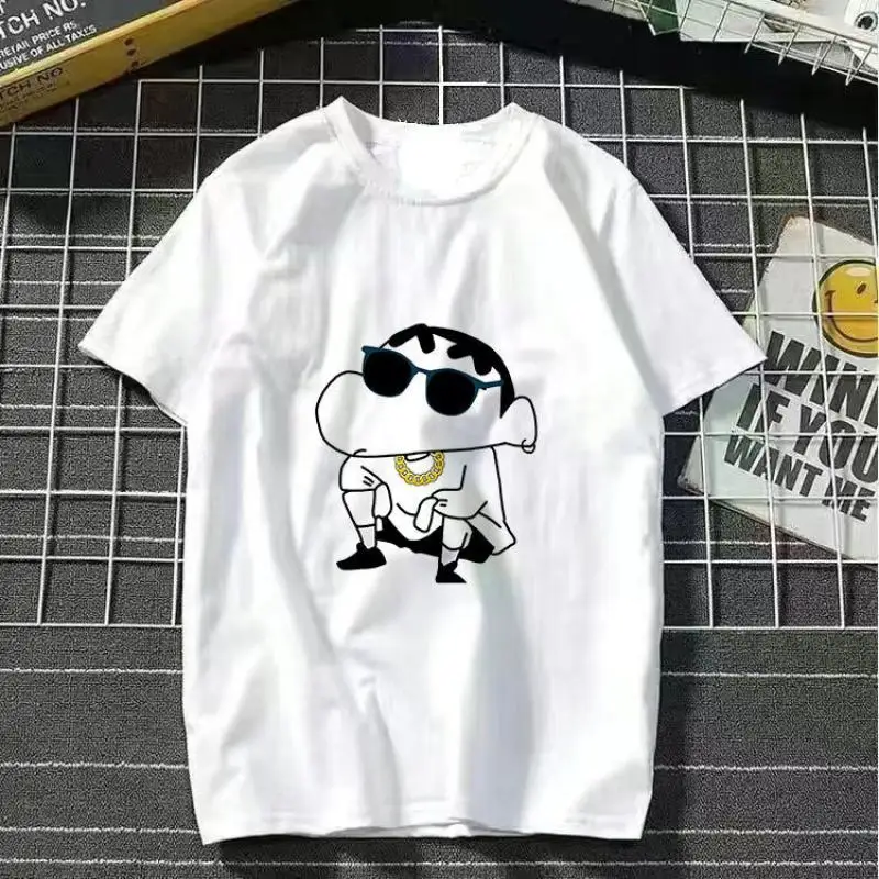 Cute Kawaii Crayon Shin-Chan Oversize T-Shirt Summer Anime Shin-Chan Cartoon T-Shirt Comfortable Creative Girl Gifts