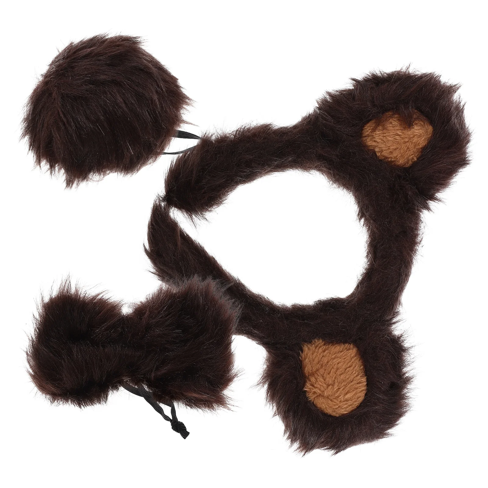 

1 set 1 Set Bear Ear Headband Cosplay Costume Accessories Animal Tail Bowtie Decorative Party Photo Props Halloween Festival
