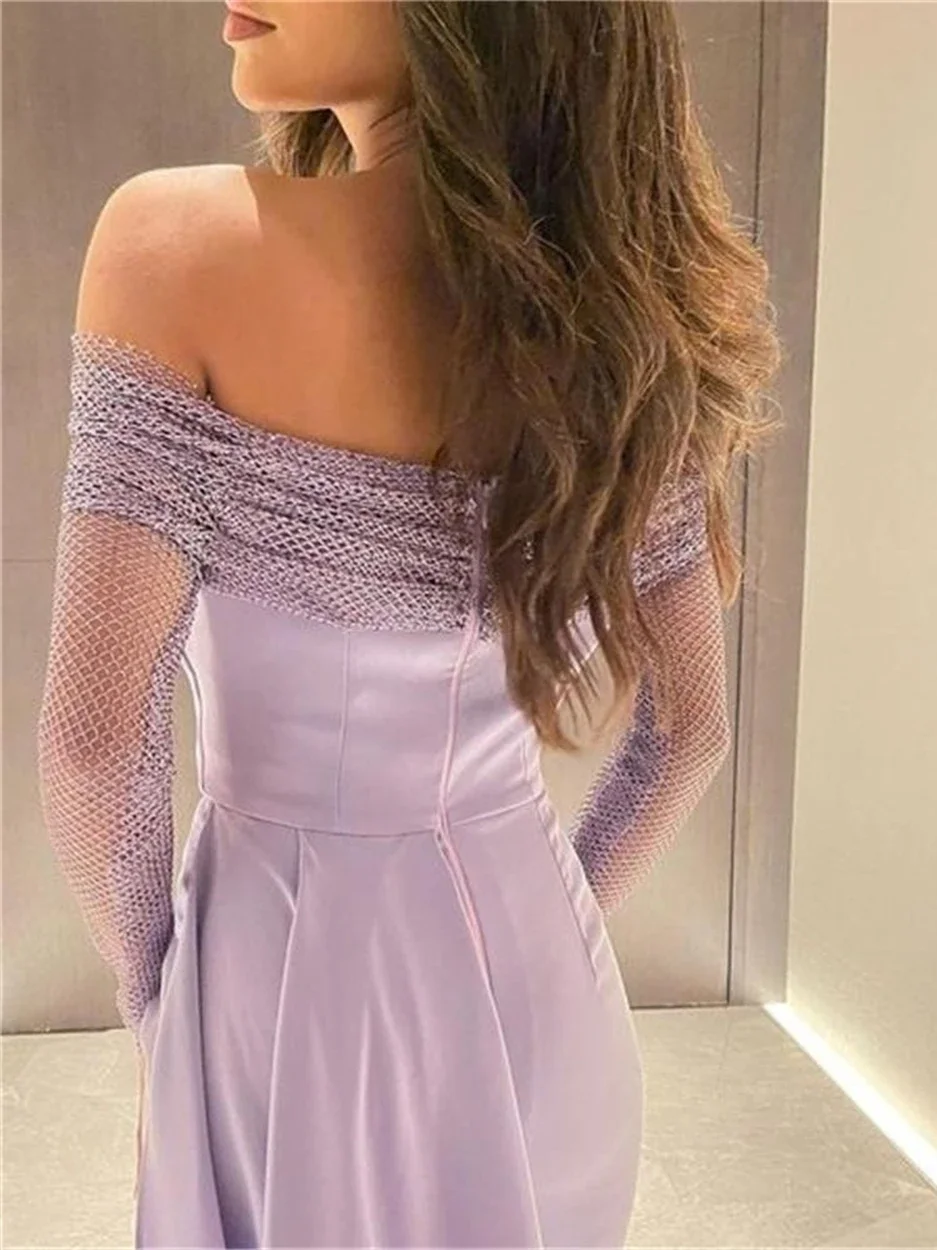 Prom Dresses Exquisite Off the Shoulder A-Line Embroidery Satin Formal Occasion Gown فساتين مناسبة رسمية vestidos prom 2024