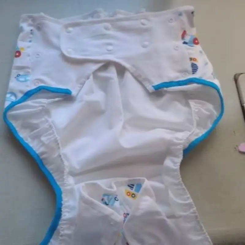 ABDL Pure Cotton Snaps Style Elastic Waist Training Pants Adult Couple Role-Playing Shorts DDLG Waterproof Nappies Cover Panties