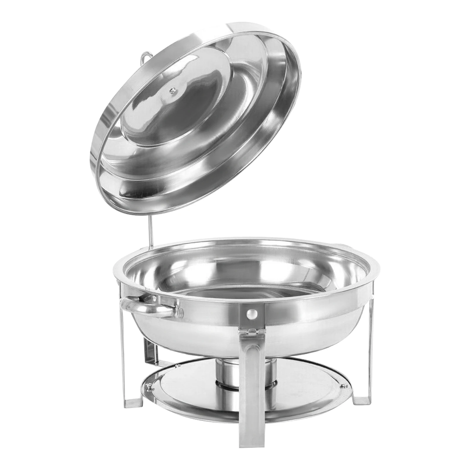 Round Chafing Dish Warming Container with 7.5L Heat Containers, Stainless Steel Food Warmer with Highly Polished Lid