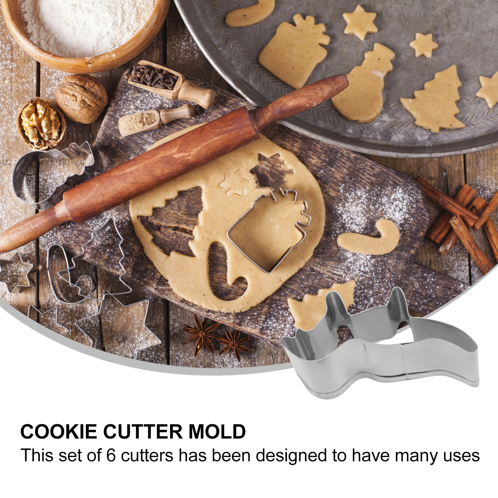 

6 pcs Stainless Steel Dinosaur Cookie Cutters For Baking Fondant Clay Craft Diy Dessert Decorating Tools Biscuit Cutter