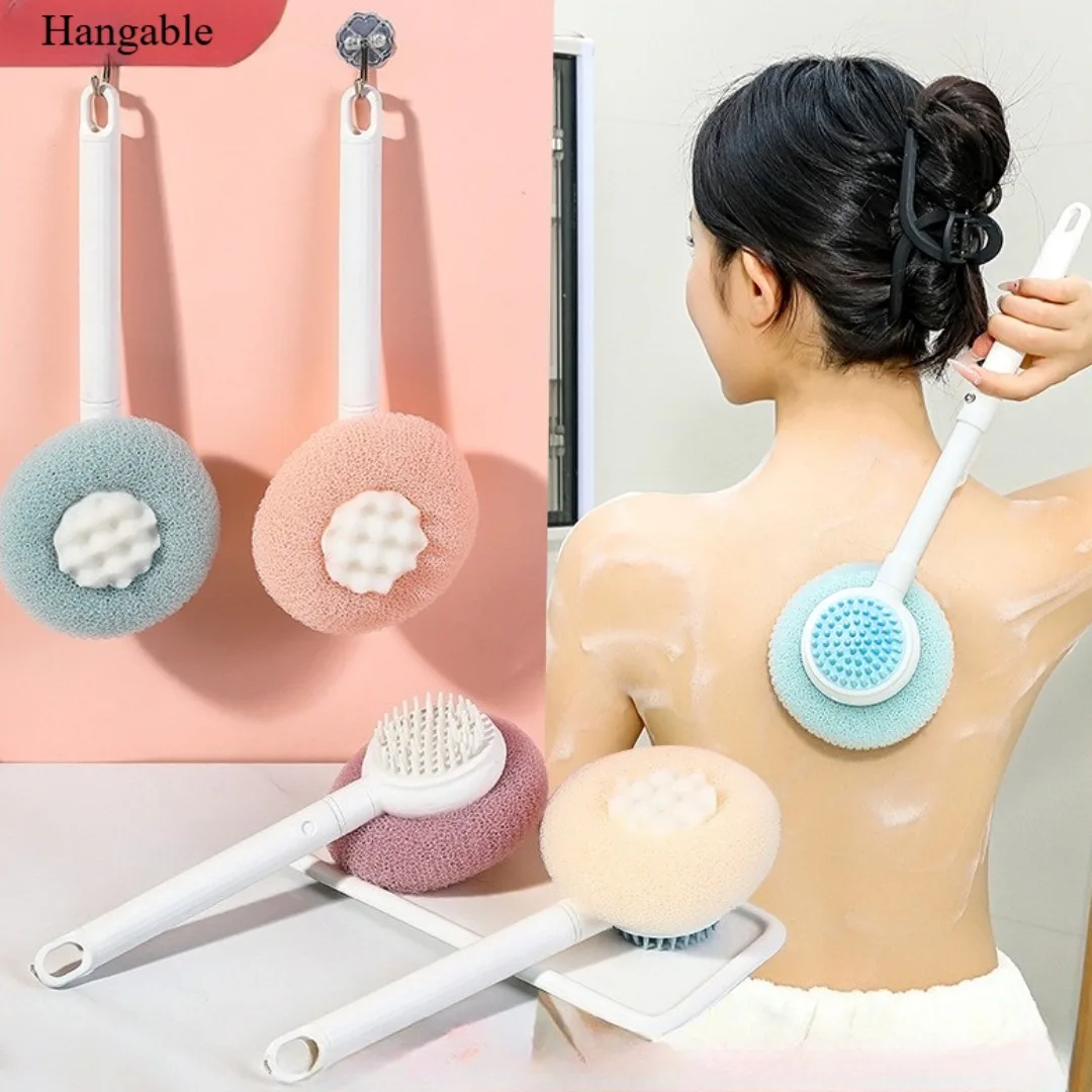

Bath Soft Back Scrubber Brush Bath Shower Sponge Scrubbing Brush with Handle Exfoliating Body Scrub Skin Massager Bath Supplies