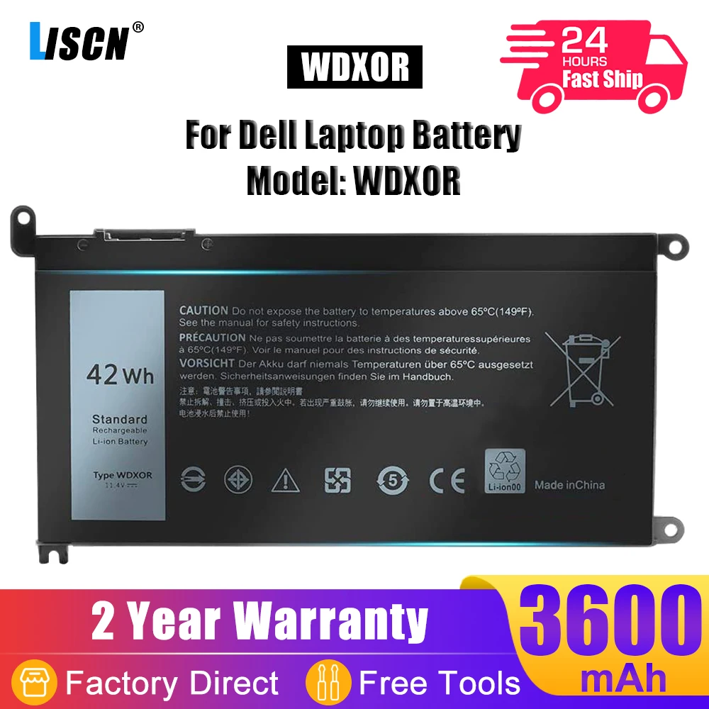 

LISCN WDXOR Laptop Battery For Dell Inspiron 13 15 5000 7000 5570 7579 7378 5567 7573 5565 5379 5378 3590 Vostro 5468 5568 P69G