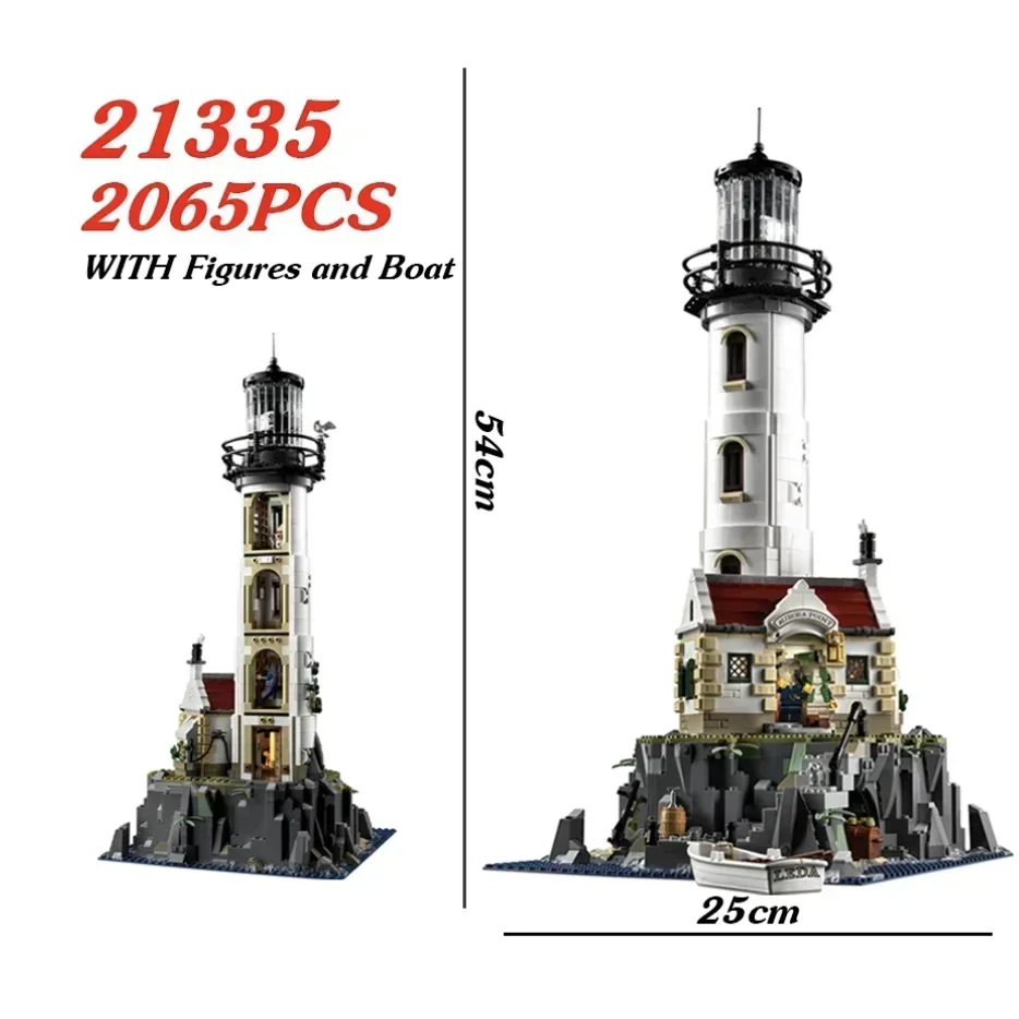 2023 New Electric Lighthouse 21335 2065Pcs Model Building Block Motorised Bricks Assembly Toys for Children Christmas Gifts