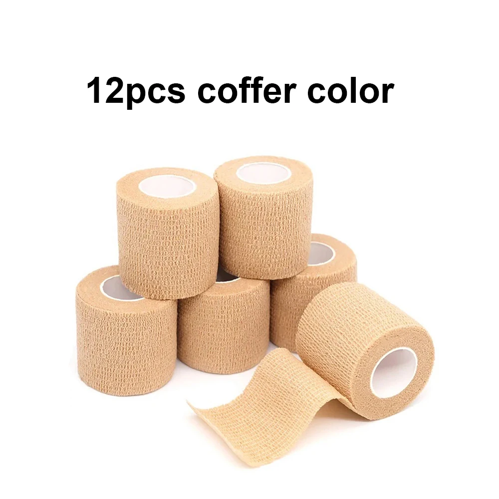 8/12/24 قطعة ماكينة رسم الوشم التجميلي الأسود ضمادة أشرطة التفاف مرنة محبوكة ذاتية اللصق حماية الاصبع 5*450 سنتيمتر الوشم اكسسوارات