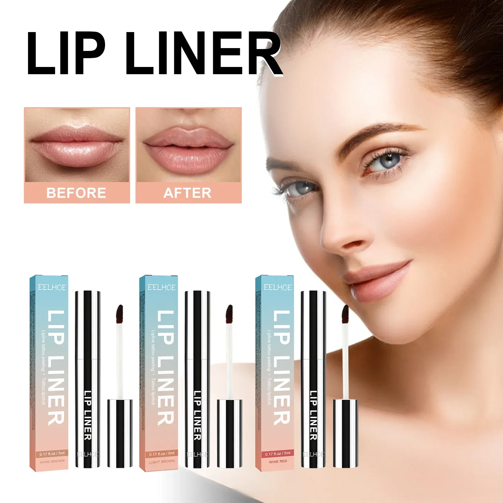 Peel Off Lip Liner 3 Kleuren Waterdicht Langdurige Matte Lipgloss Sexy Rode Contour Lippen Potlood Make-Up Lip Tint Cosmetica