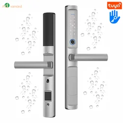 Waterproof IP66 exterior 85/92mm Euro mortise tuya wifi ttlock fingerprint Sliding UPVC Aluminium Digital smart door lock