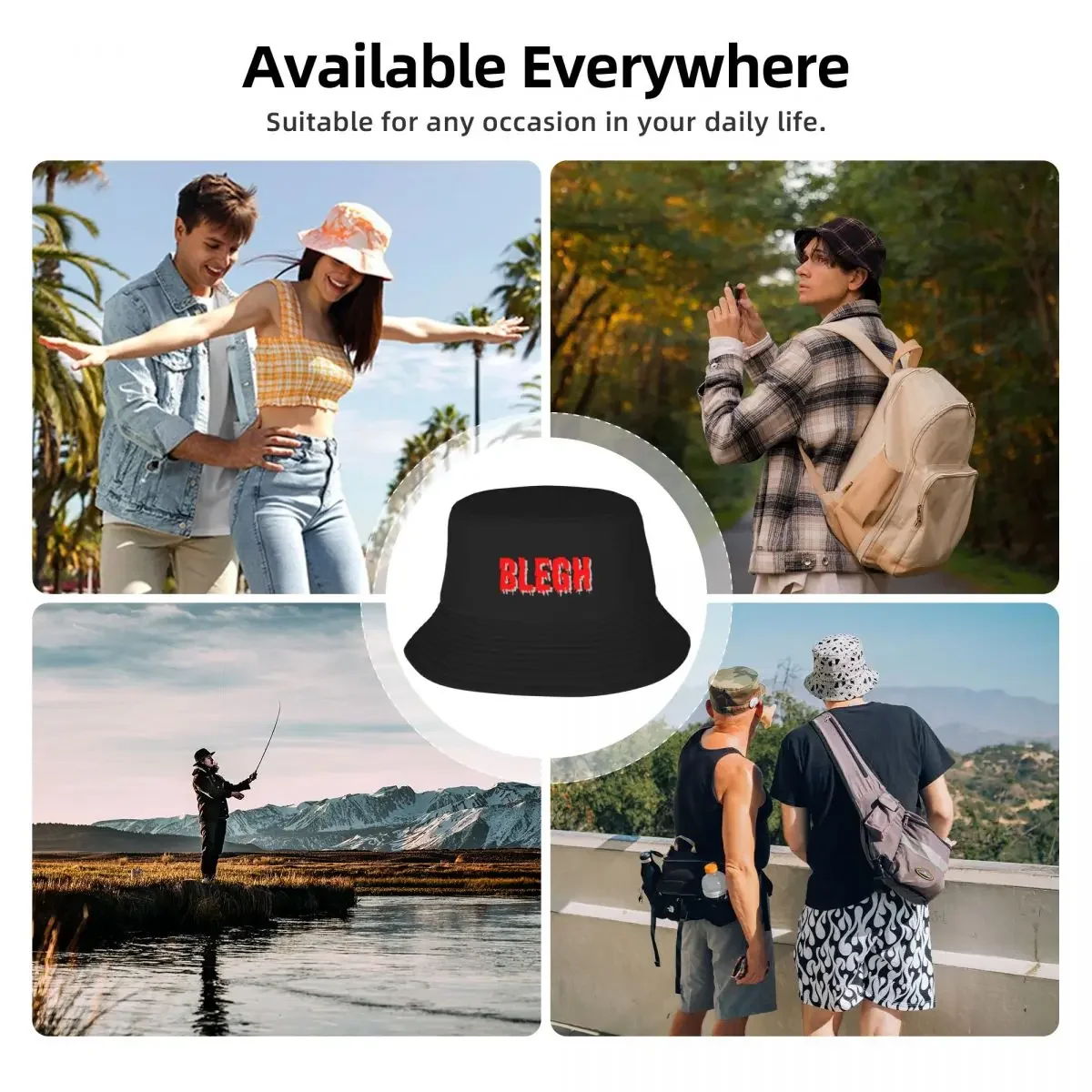 BLEGH Dripping Red Bucket Hat Gentleman Hat Luxury Hat Women Beach Fashion Men's image 6