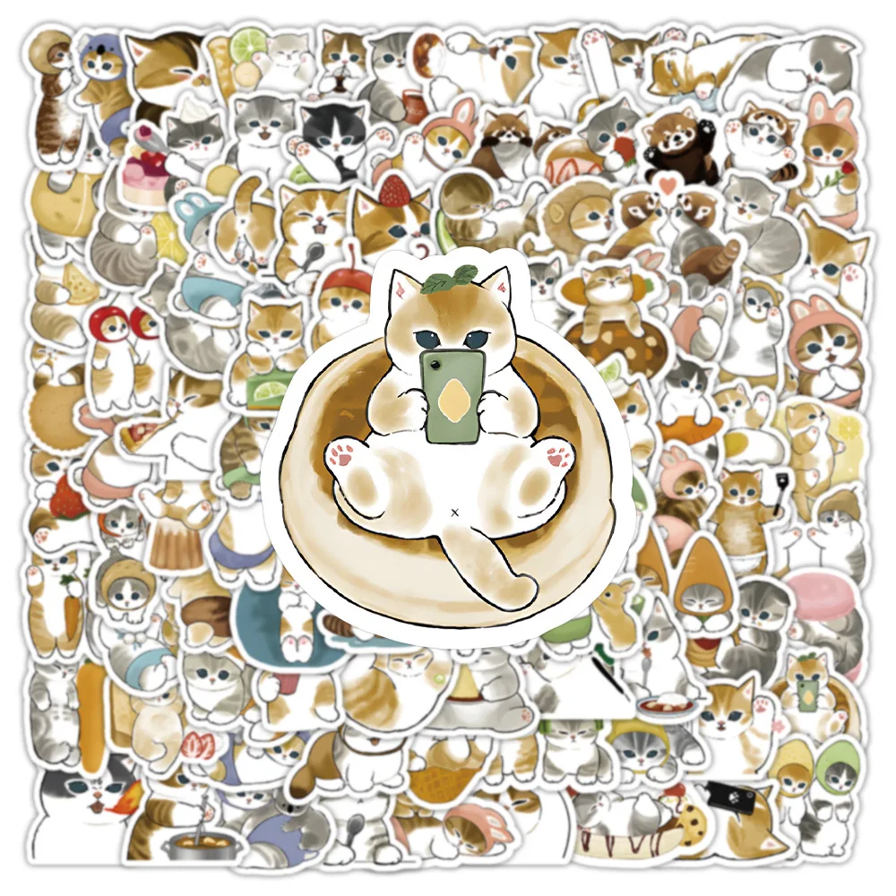 Imagem -02 - Inverno Cat Life Sticker Pvc Estético Decoração Japonesa Papelaria Infantil Scrapbooking Material Escolar 100 Pcs