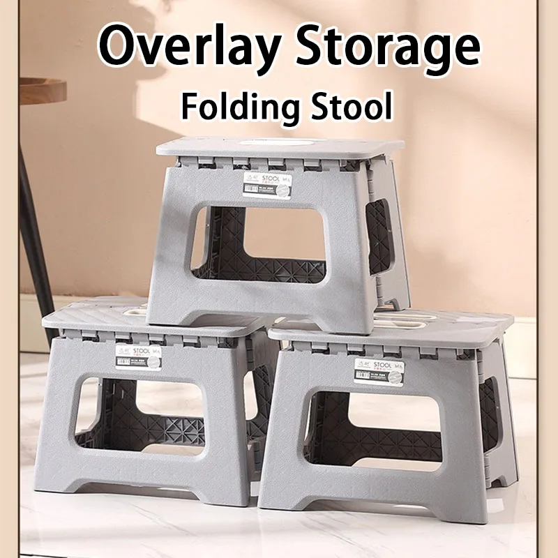 

XL Folding Stool Mini Camping Chair Lightweight Stool Multi Purpose Handheld Thickened Footstool for Home or Outdoor Fishing