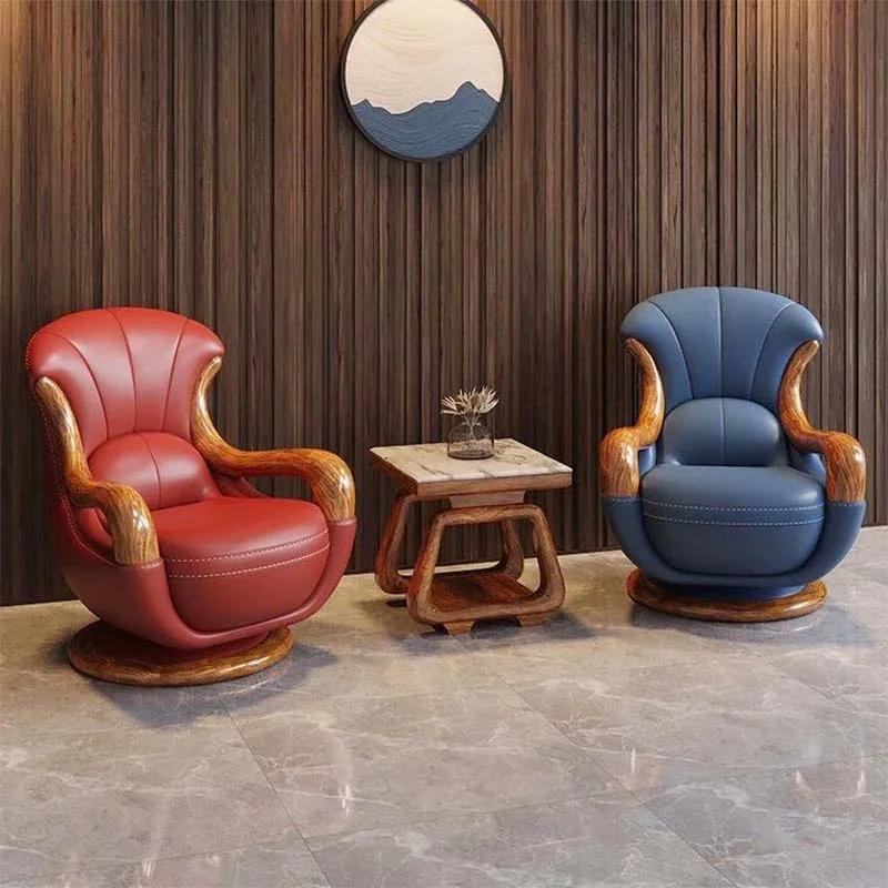 Conch modern new Chinese black gold solid wood carved table and chair combination sofa villa living room furniture first layer c