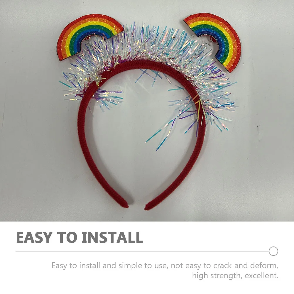 

2pcs Rainbow Headband Colorful Hair Accessories for Women Girls Pride Party Decorations Durable Comfortable Reusable