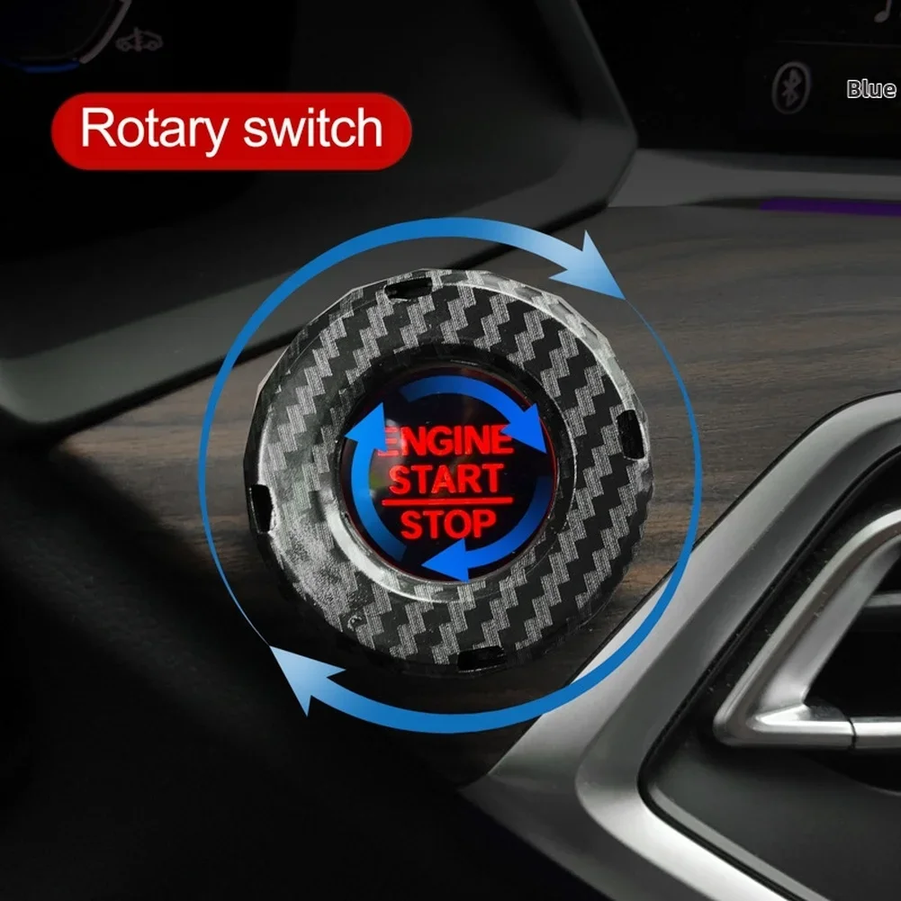Sporty Design Car Accessory Carbon Fiber Engine Start Button Car Interior Enhancement Easy One-Click Operation For Car