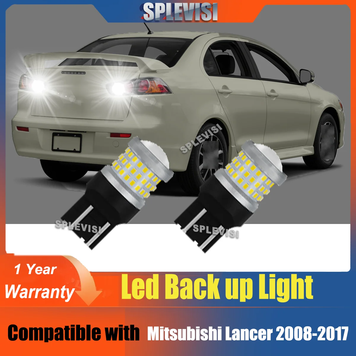 

2x 7440 7443 6000K White LED Back Up Lamps Reverse Lights IP68 DC12V Upgrade FIT For Mitsubishi Galant Grandis Lancer Outlander