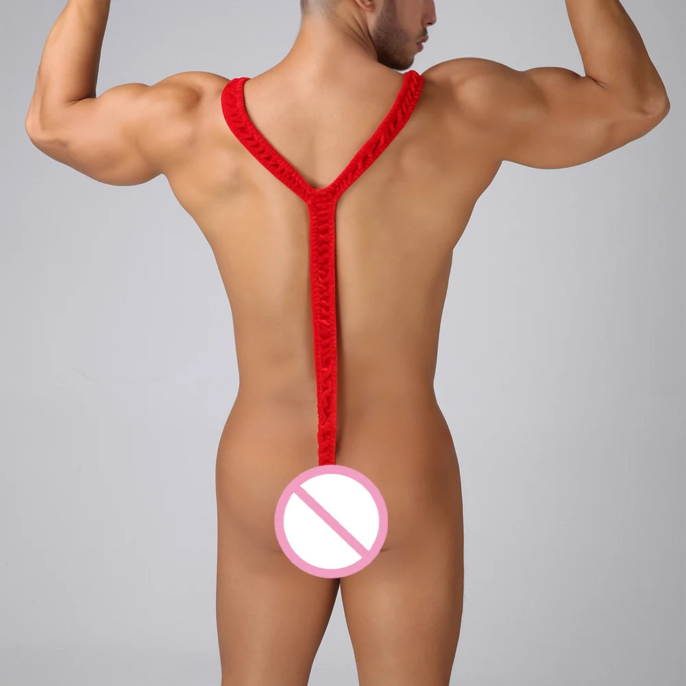 

Mens Underwear Sexy Adult Costume V-Shaped Bodysuit Lingeries Sexy Hot Backless String U Pouch Jumpsuit Summer Men's Panties
