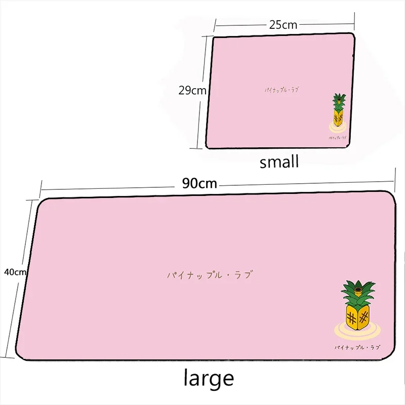 Ananas Große Mausmatten Cartoon Rosa Mauspad Schreibtischmatte LOL Gaming Zubehör Mauspad Gummi Tastatur Mousepad Teppich