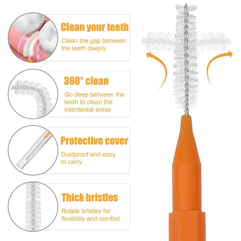 Fil dentaire interdentaire pour les dents, cure-dents, accolades en plastique, brosse à dents, livres, outil de soins bucco-dentaires, 100 pièces