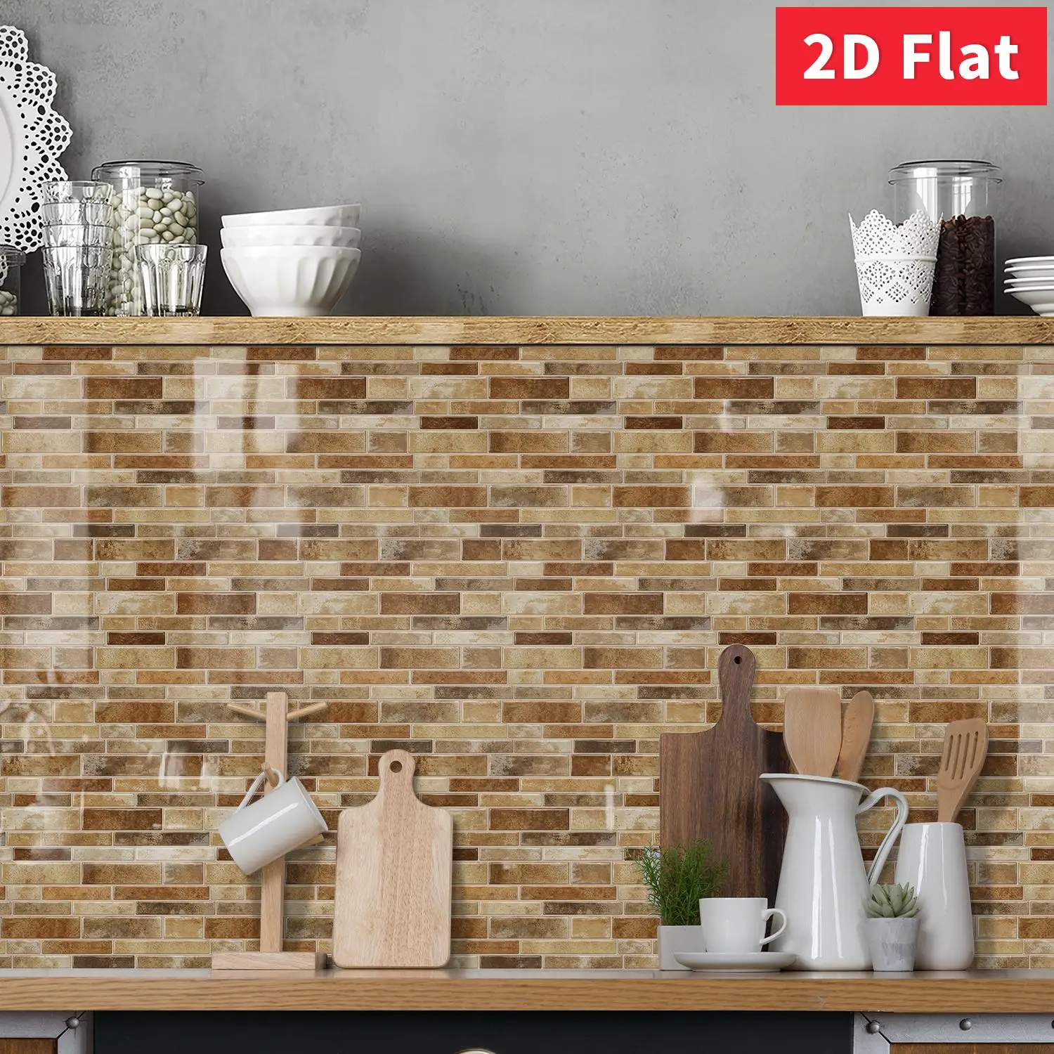 Vintage Brown Peel and Stick Tile 12×12 Inch Thick Foam Wall Sticker Waterproof Kitchen DIY Backsplash