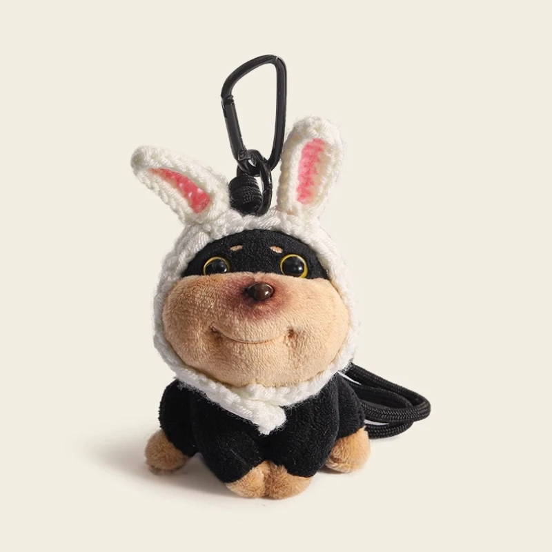 Original Diy Honeybee Puppy Bag Pendant Girl Plush Doll Key Chain Backpack Schoolbag Small Pendant Lovely Interesting Small Doll