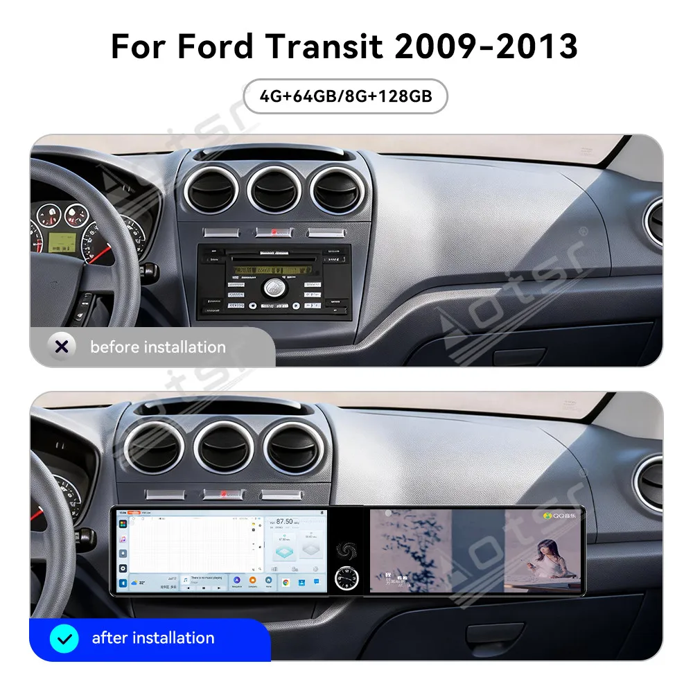 For Ford Transit 2009-2013 Android 13 OS 12.3