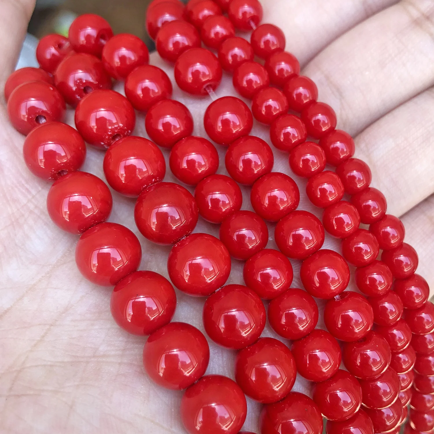 Natural Amethyst Red Coral Round Stone Beads for Jewelry Making Christmas Gift Bracelet 4 6mm