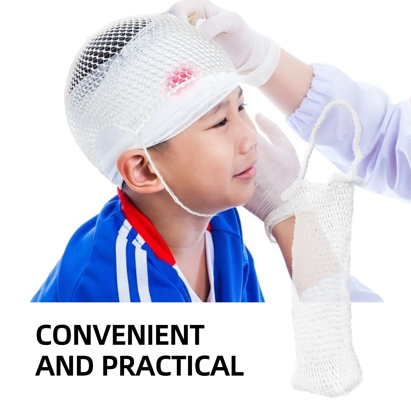 

50 шт. эластичных сетчатых шапочек для перевязки, белые, для детей и взрослых, дышащие, защитные, медицинские принадлежности