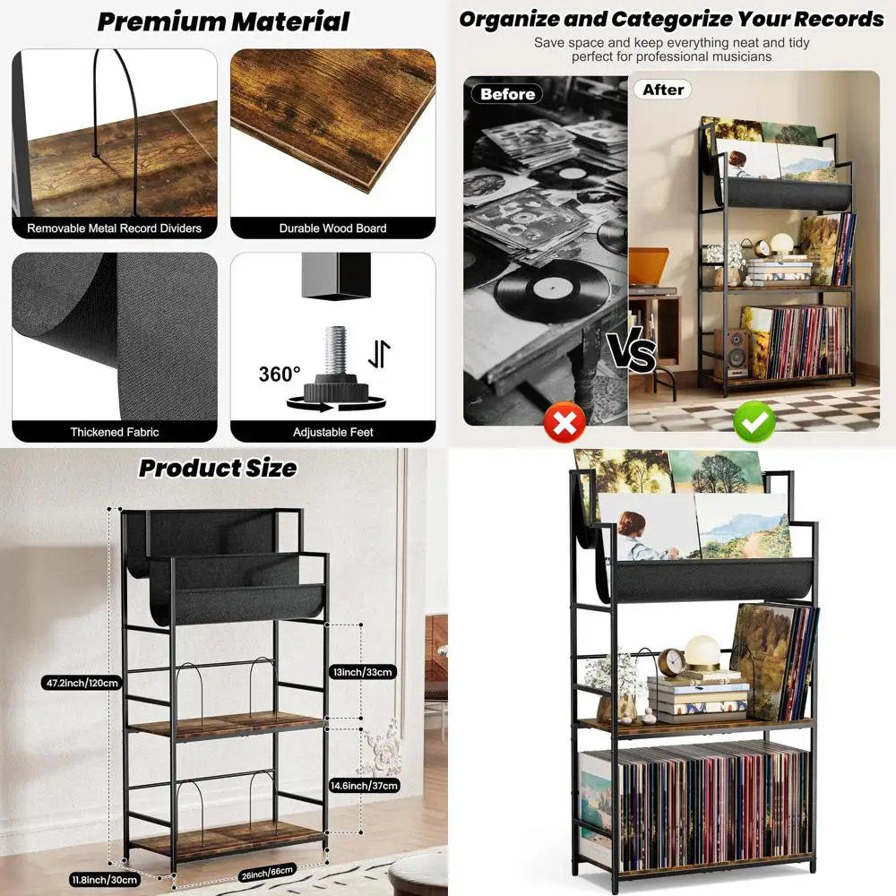 4-Tier Vinyl Record… - image