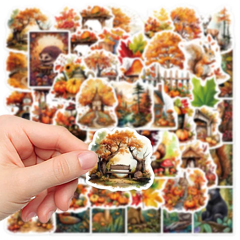 10/30/50PCS Forest Cute Squirrel Sticker Waterproof PVC Decorative Phone Cases Laptop Cup Stationery Box Scrapbook Luggage Decal