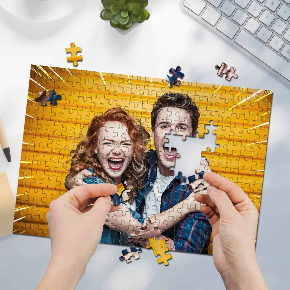 35/300/500/1000pcs Personalized Custom Photo Puzzle Couple This Personalized Puzzle Can Be A Unique Gift For Family And Friends