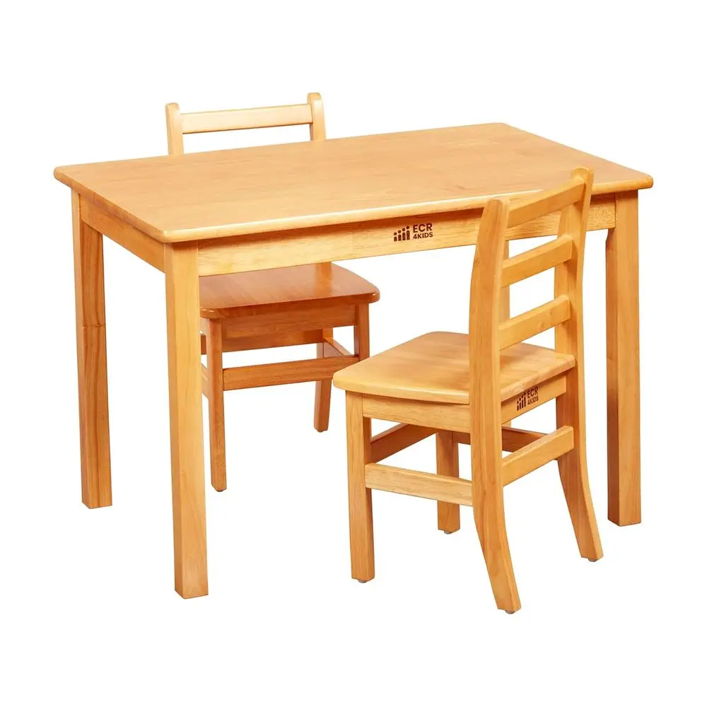 

24 x 36 Rectangular Wooden Table with 24 Legs and 2 14 Chairs, Kids Furniture