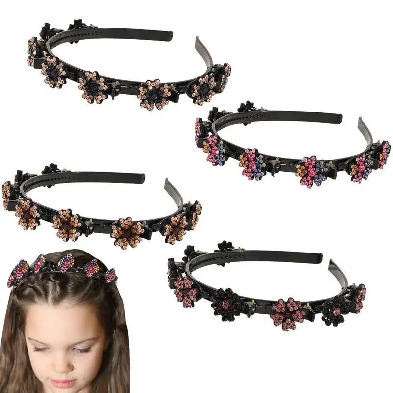 Sparkling Headbands Non-Slip Rhinestone Headband Women 4 Colors Hair Accessories For Women Beaded Headband Rhinestone