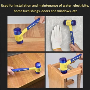 Rubber hammer 25/30/35/40/45mm, double head installation hammer, multifunctional, double face, soft touch, DIY manual tool 10 Main Multifunctional Hammer Sales - №2