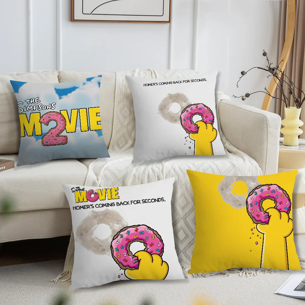 Cartoon The S-Simpsons 2 cushion cover For Pillow Sofa Printing Decoration Room Home Office Coffee Shop Car Nordic Simplicity