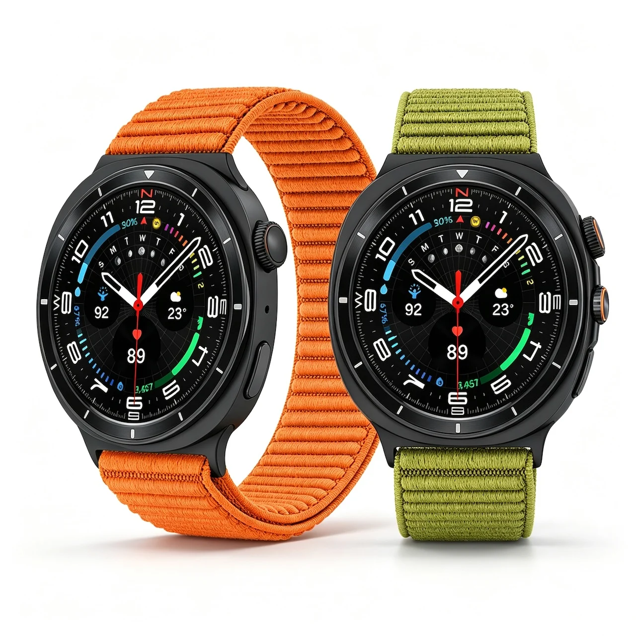 Woven Nylon Sport Watch Band For Samsung Galaxy Watch18 20 22mm Mountain Texture Quick Release Replacement Strap Color Selection