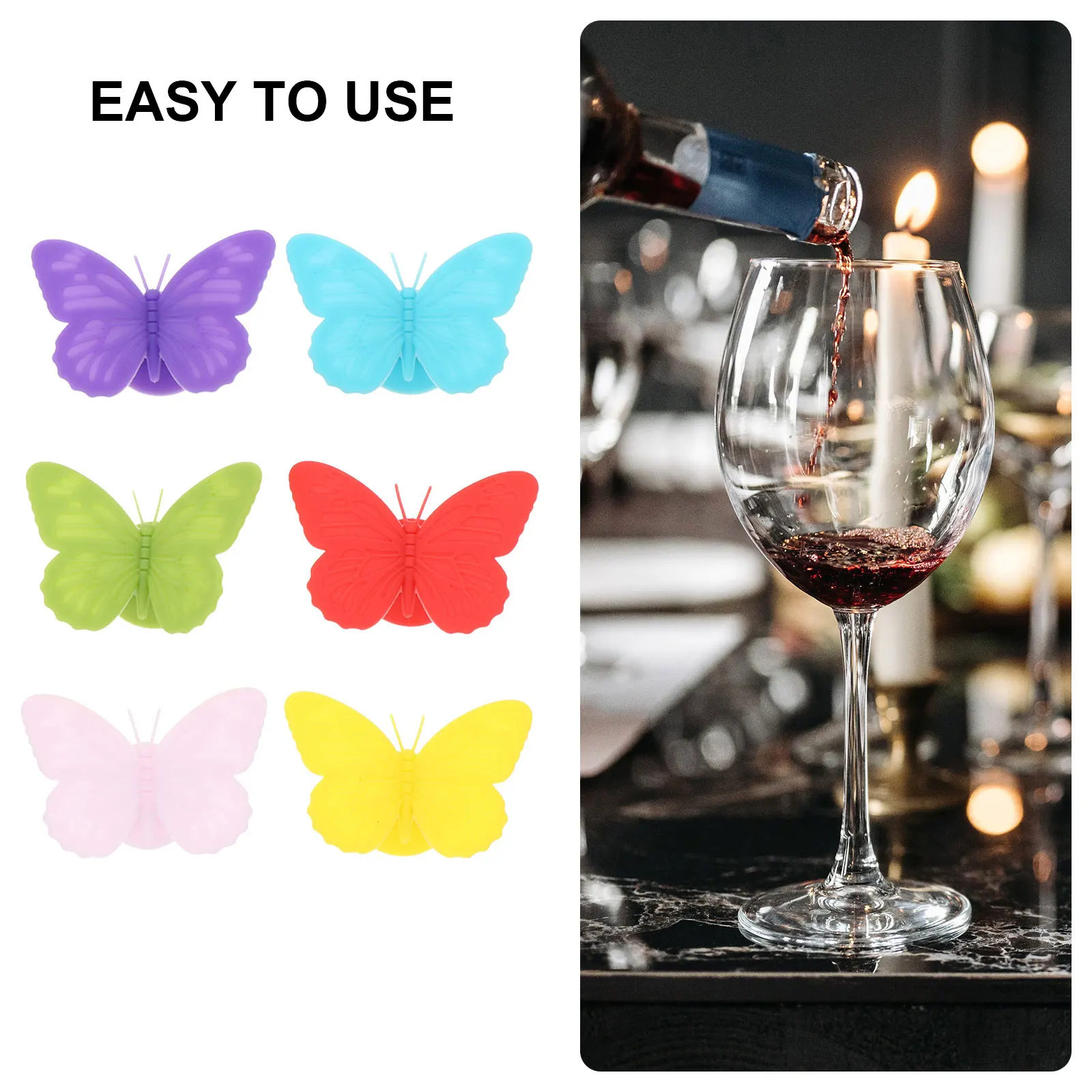 

12Pcs Wine Glass Markers Silicone Creative Drink Tags Party Decoration Wine Charms Cup Tags Glass Identification Tools