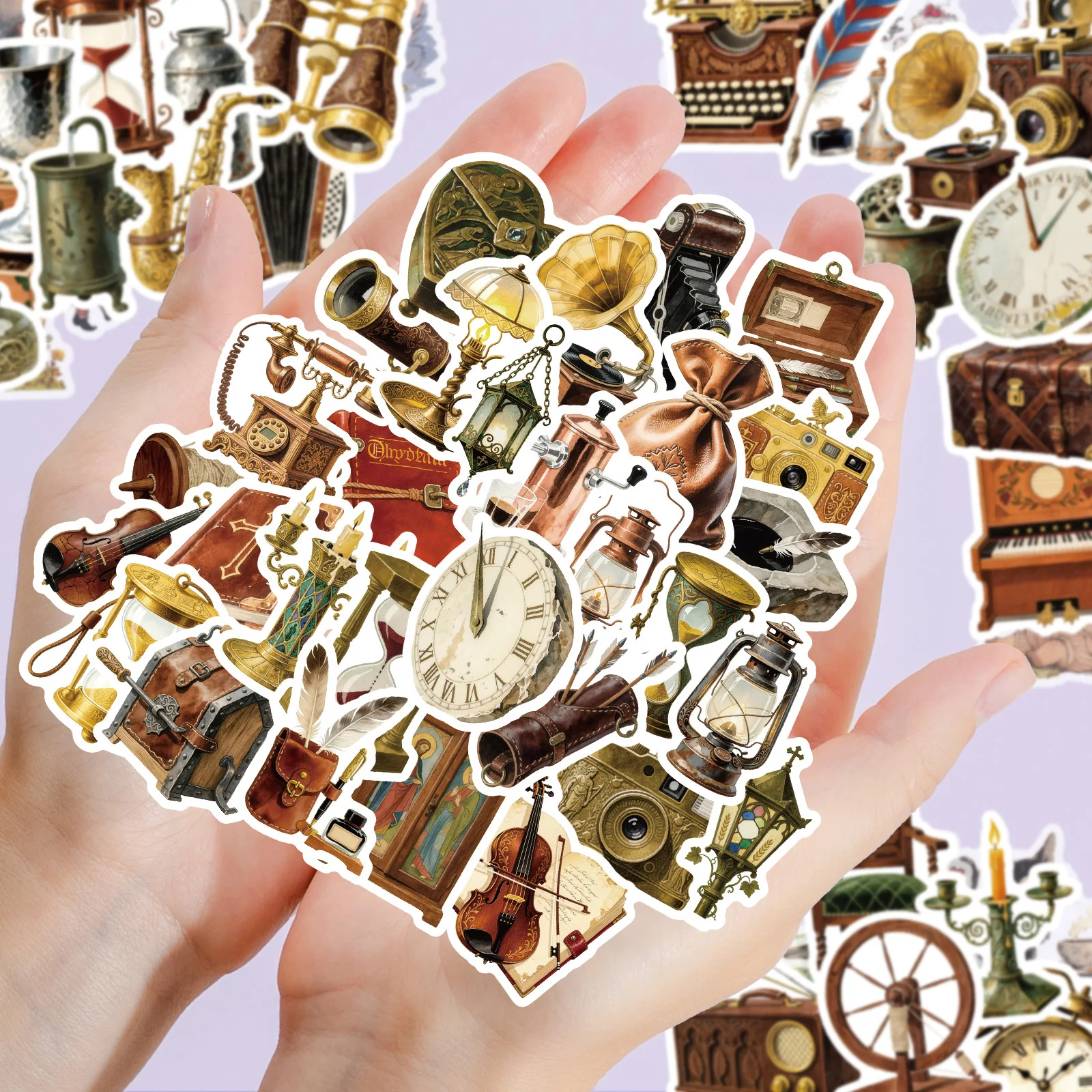 56PCS Brown Series Retro Home Furnishing Graffiti Sticker Artistic Style Cartoon Decal Notebook Phone Guitar Classic Kid Toys