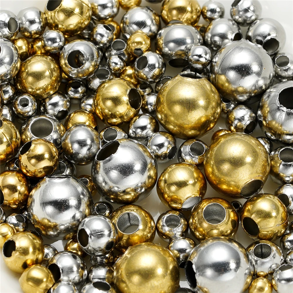 20-300Pcs 2-8mm Stainless Steel Gold Color Spacer Beads Charm Loose Bead for DIY Bracelets Necklace Jewelry Making Supplies image 3