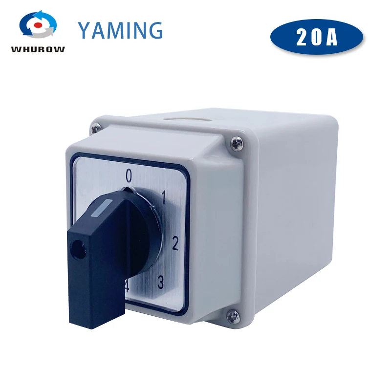 

LW26-20/6 YMW26 0-6 Position 20A Universal Change-over Rotary Cam Switch Waterproof Box Multi Power Signal Circuit