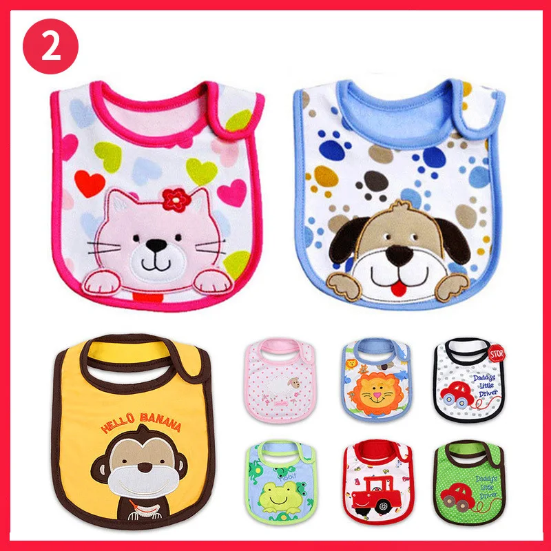 Cotton Cartoon Cute Mouth Baby Children\'s Water Towel Bib Three-Layer Waterproof Mother And Baby Products