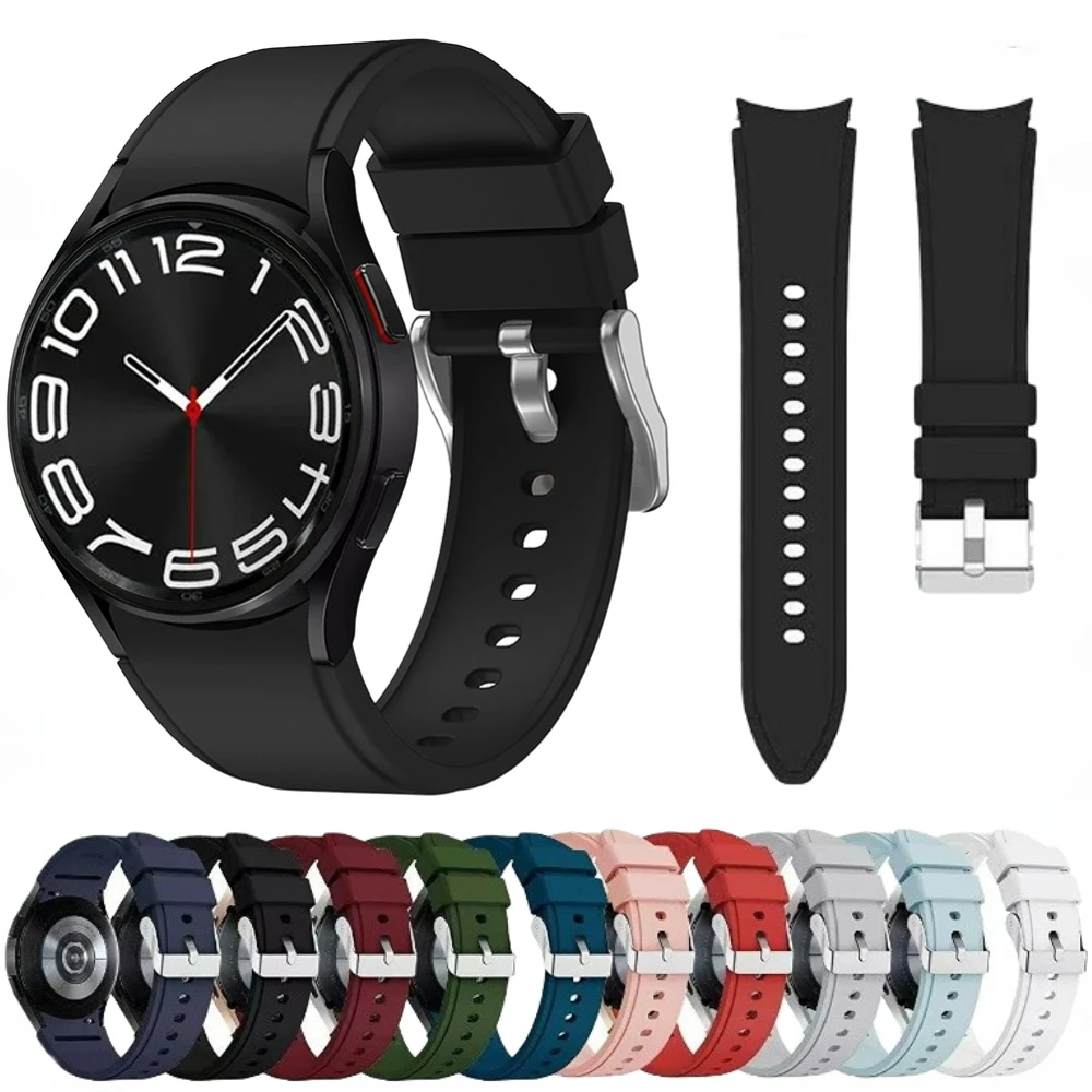 

20mm Silicone Strap For Samsung Watch Galaxy 4/5/6/7 44mm 40mm/5Pro 45mm Wristband Samsung Watch 4/6 Classic 46mm 42mm 47mm 43mm