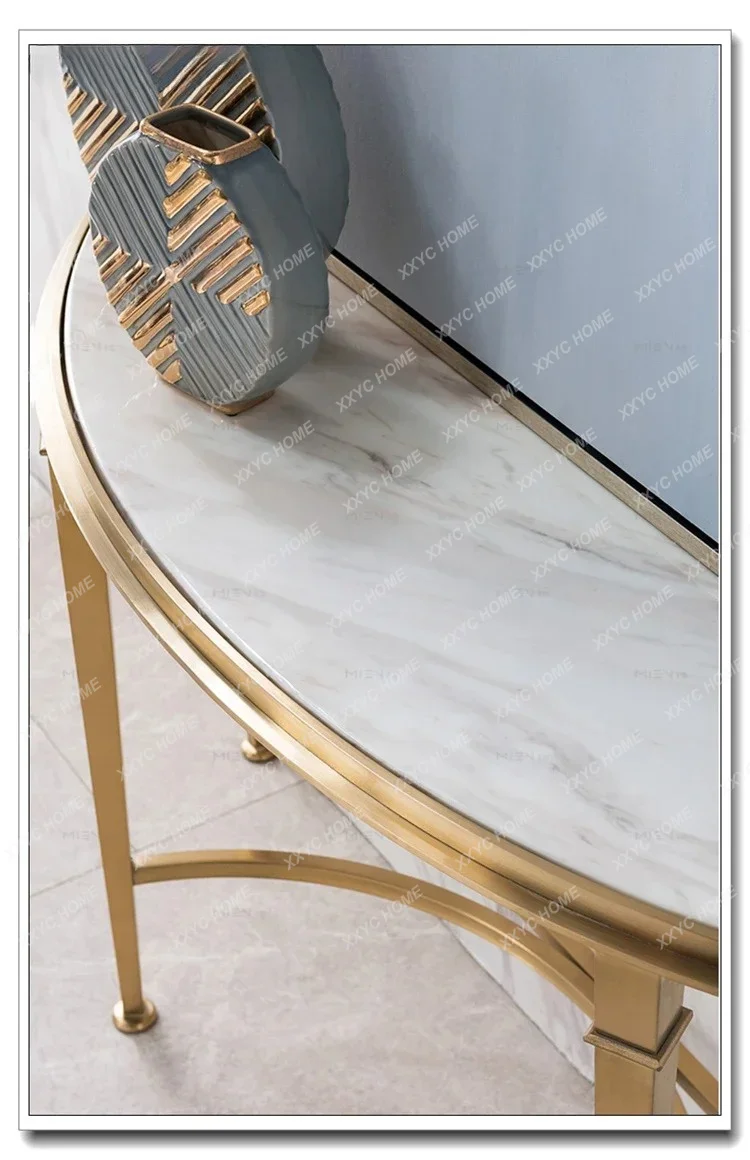 Minimalist Modern Entry Marble Entrance Platform Semicircle