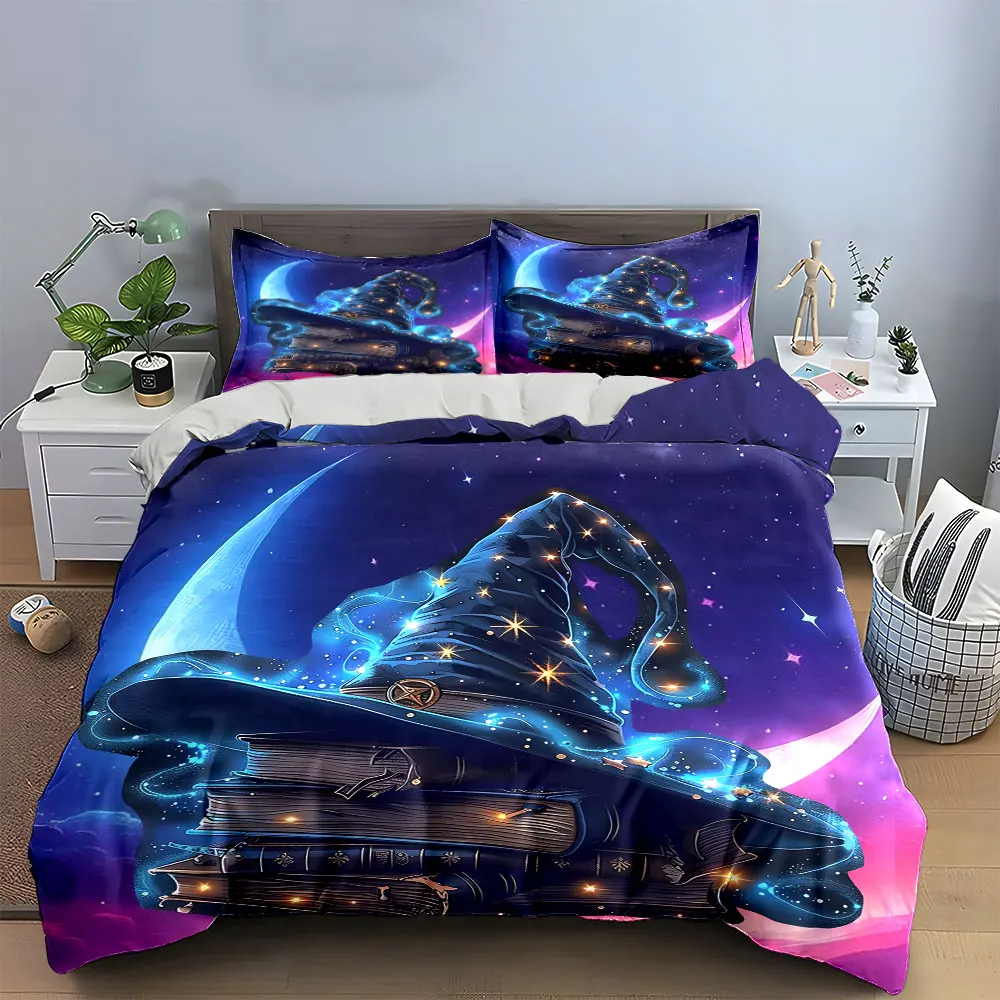 Magic Hat and Spell Books Set Exquisite three-piece bedding set gift for kids and adults