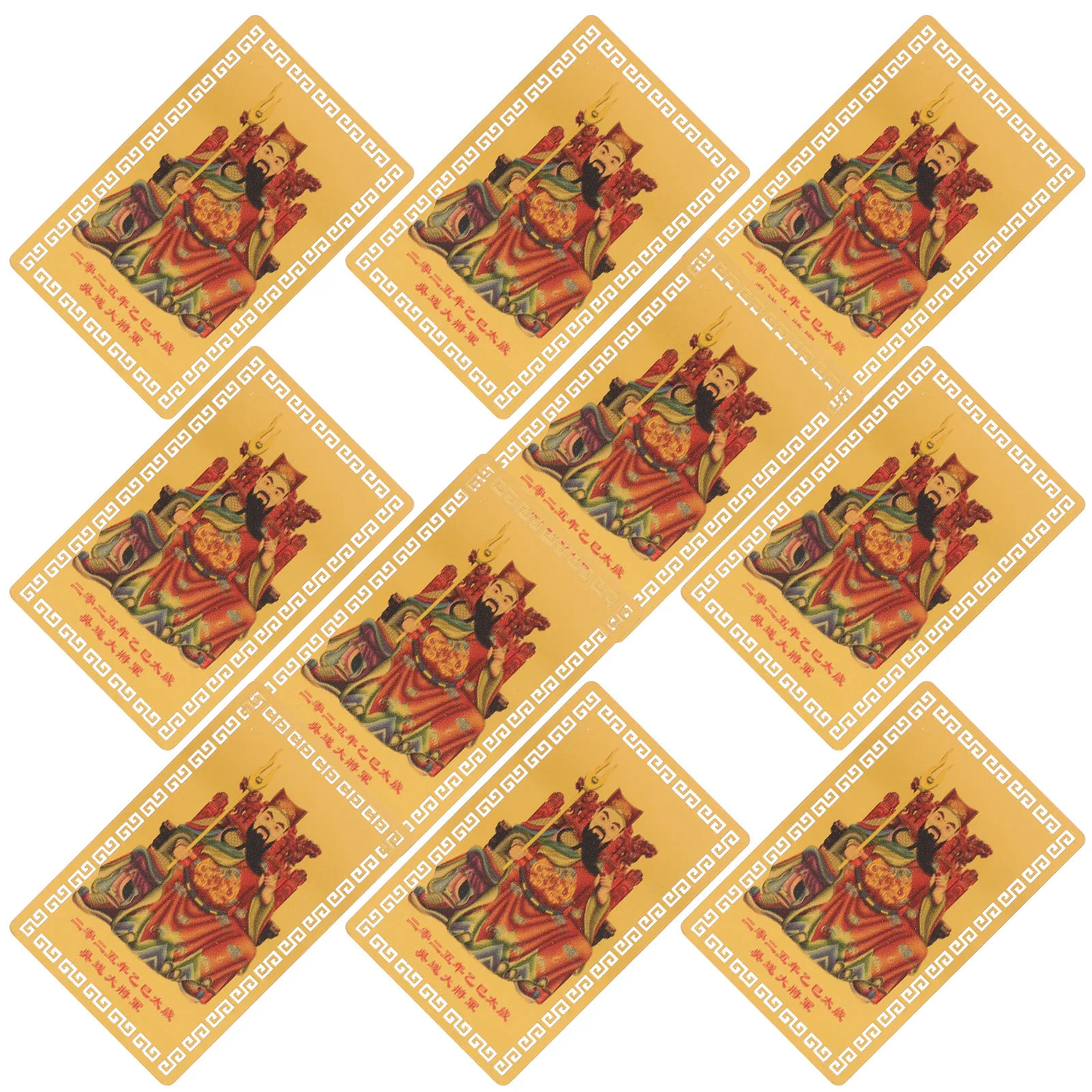 

10 Pcs Tai Sui Gold Card Big Auspicious Amulets Aluminum-magnesium Alloy Decors
