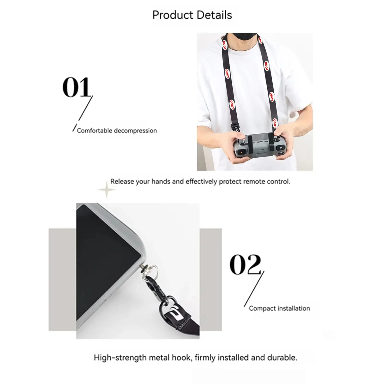 Lanyard für DJI RC & RC 2 & RC Pro Controller, DJI Mini 4 Pro Lanyard RC-Umhängeband, kompatibel mit DJI Mini 3 Pro/Mavic 3/Air2 – Detail 3