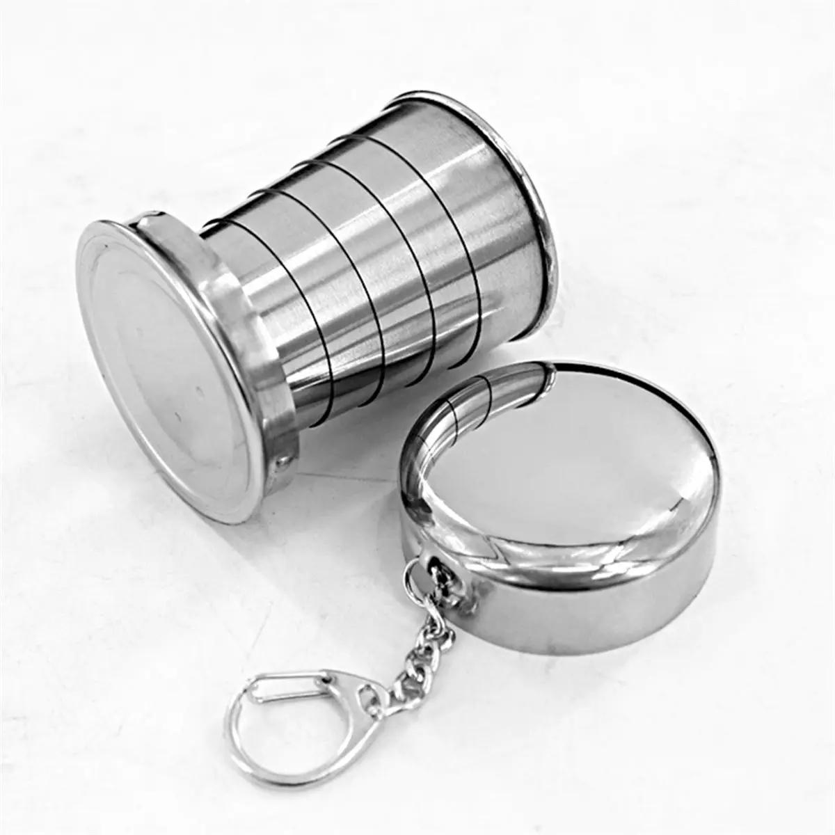 Tasse pliante en acier inoxydable, tasse métallique rétractable pliante, tasses à thé pliantes pour l'extérieur