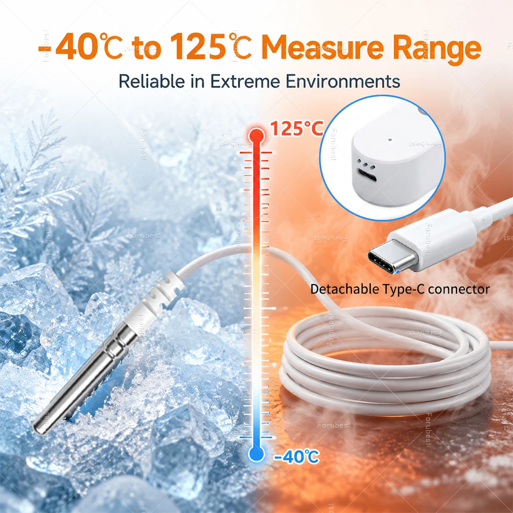 Zigbee Smart Thermometer Hygrometer mit NTC-Sonde für Pool, Kühlschrank, Gefrierschrank, Flüssigkeitstemperatursensor für Zigbee2MQTT TUYA – Detail 2